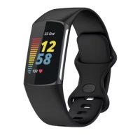 eses Silikónový remienok pre Fitbit Charge 5 a 6 - Veľkosť L, čierny