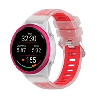 eses Silikonový rýchloupínací remienok pre Garmin - Červený transparentný, 20 mm