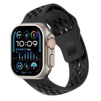 eses Silikónový remienok pre Apple Watch so šikmými koncovkami - Čierny 38mm, 40mm, 41mm, 42mm