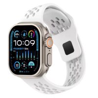 eses Silikónový remienok pre Apple Watch so šikmými koncovkami - Biele 42mm, 44mm, 45mm, 49mm