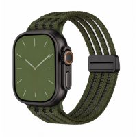 eses Nylonový remienok pre Apple Watch s priesvitnými prúžkami - Zelený 38mm, 40mm, 41mm, 42mm