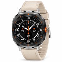 eses Kožený remienok pre Samsung Galaxy Watch Ultra 47mm a Galaxy Watch Ultra2 47mm - Béžový