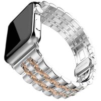 eses Kovový remienok pre Apple Watch - Strieborný a ružovo zlatý 38mm, 40mm, 41mm