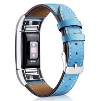 eses Kožený remienok pre Fitbit Charge 2 - Modrý