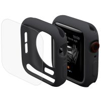 ENKAY Kryt + sklo pre Apple Watch 44mm - Čierna