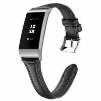 eses Kožený remienok pre Fitbit Charge 3 a 4 - Čierny