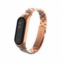 eses Kovový remienok pre Xiaomi Mi Band 3 a Xiaomi Mi Band 4 - Ružovo zlatý