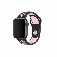 eses Silikónový remienok pre Apple Watch - Čierno ružový, S, M, L - 42mm, 44mm, 45mm, 49mm