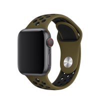 eses Silikónový remienok pre Apple Watch - Khaki a čierny, S/M/L, 42mm/44mm/45mm/49mm