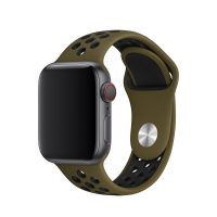 eses Silikónový remienok pre Apple Watch - Khaki a čierny, S, M, L - 42mm, 44mm, 45mm, 49mm