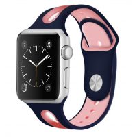 eses Dvojfarebný remienok pre Apple Watch - Modro ružový 42mm, 44mm, 45mm, 49mm