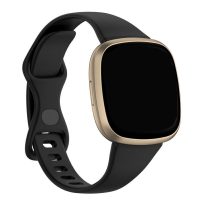 eses Silikónový remienok pre Fitbit Versa 3 a 4, Sense 1 a 2 - Veľkosť S, čierny