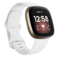 eses Silikónový remienok pre Fitbit Versa 3 a 4, Sense 1 a 2 - Veľkosť L, biely