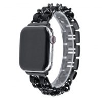 eses Kovový retiazkový remienok prepletený pre Apple Watch - Čierny 42mm, 44mm, 45mm, 49mm