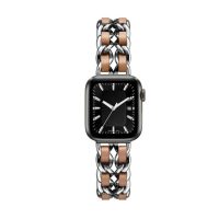 eses Kovový retiazkový remienok prepletený pre Apple Watch - Strieborno hnedý 38mm, 40mm, 41mm