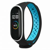 eses Náramok dierkovaný pre Xiaomi Mi Band 3 a Xiaomi Mi Band 4 - Čierno modrý