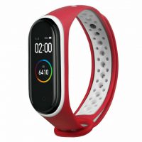 eses Náramok dierkovaný pre Xiaomi Mi Band 3 a Xiaomi Mi Band 4 - Červeno biely