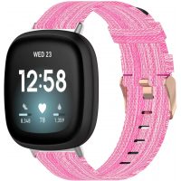 eses Tkaný remienok pre Fitbit Versa 3 a 4, Sense 1 a 2 - Vzorovaný, ružový