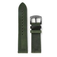eses Kožený remienok - Khaki s tmavo zeleným vzorom, 18 mm