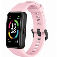 eses Silikónový náramok pre Huawei Band 6, Honor Band 6 a Band 7 - Veľkosť L, ružový