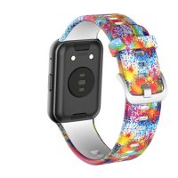 eses Silikónový remienok pre Huawei Watch Fit a Huawei Watch Fit New - Vzorovaný, farebný