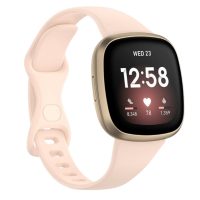 eses Silikónový remienok pre Fitbit Versa 3 a 4, Sense 1 a 2 - Veľkosť S, svetlo ružový