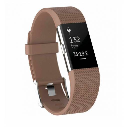 Foto - eses Silikónový remienok pre Fitbit Charge 2 - Veľkosť S, svetlo hnedý