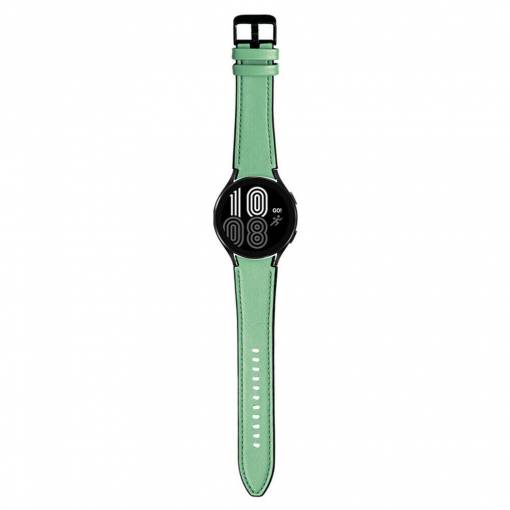 Foto - eses Športový kožený remienok pre Samsung Galaxy Watch 4, 5, 6 - Svetlo zelený, 20 mm