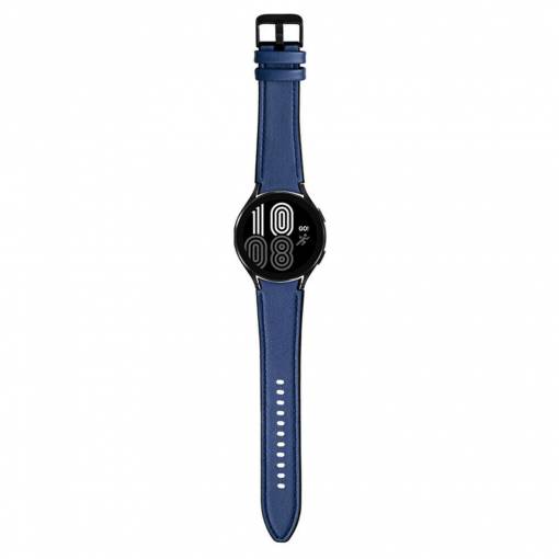 Foto - eses Športový kožený remienok pre Samsung Galaxy Watch 4, 5, 6 - Modrý, 20 mm