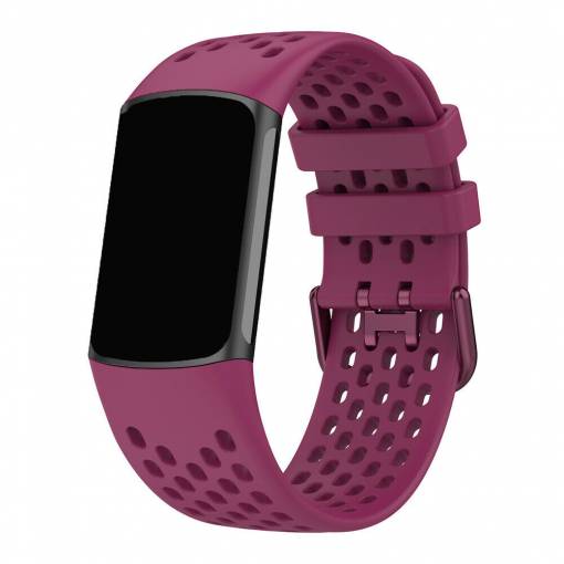 Foto - eses Silikónový remienok dierkovaný pre Fitbit Charge 5 a 6 - Fialový