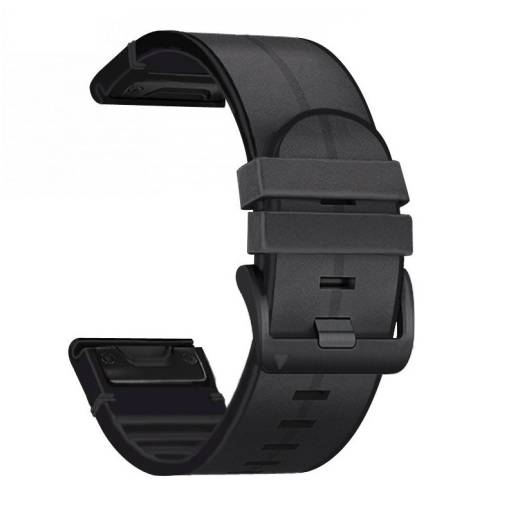 Foto - eses Športový kožený remienok pre Garmin - Čierny, QuickFit 26 mm