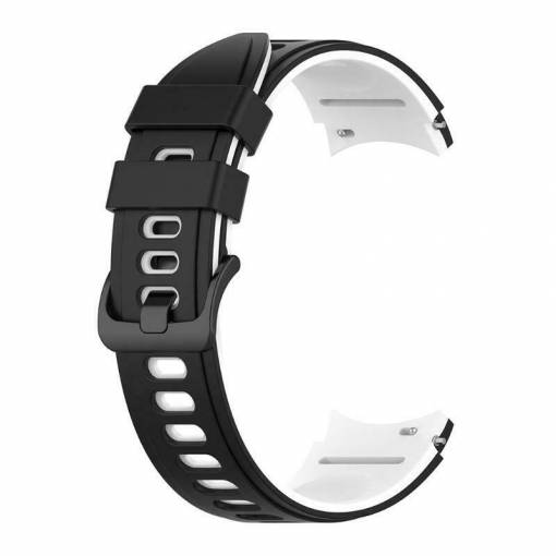 Foto - eses Silikónový remienok pre Samsung Galaxy Watch 4, 5, 6, 7 - Čierno biely, 20 mm