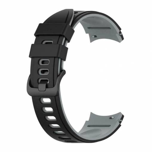 Foto - eses Silikónový remienok pre Samsung Galaxy Watch 4, 5, 6, 7 - Čierno sivý, 20 mm