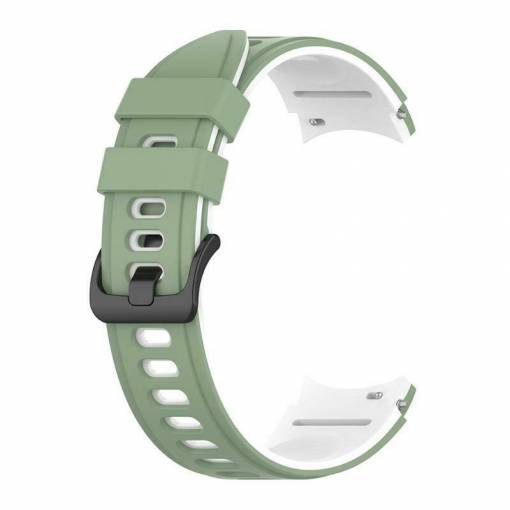 Foto - eses Silikónový remienok pre Samsung Galaxy Watch 4, 5, 6 - Zeleno biely, 20 mm