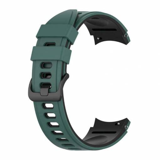 Foto - eses Silikónový remienok pre Samsung Galaxy Watch 4, 5, 6, 7 - Zeleno čierny, 20 mm