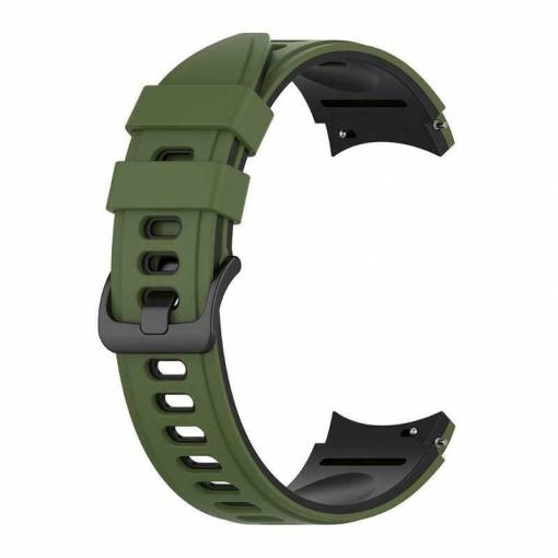 Foto - eses Silikónový remienok pre Samsung Galaxy Watch 4, 5, 6, 7 - Khaki čierny, 20 mm