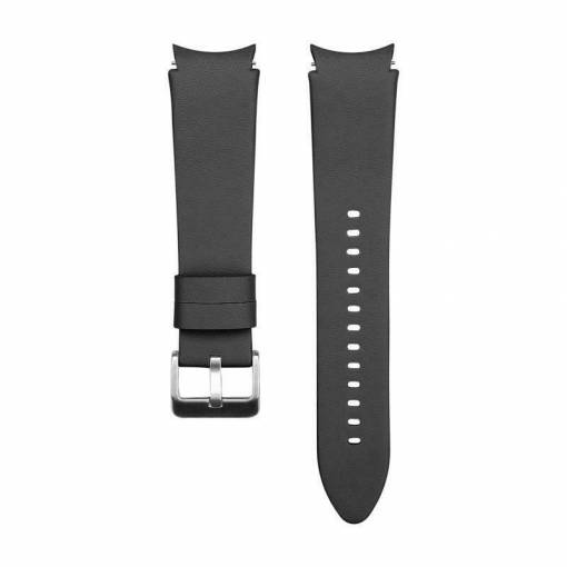 Foto - eses Kožený remienok pre Samsung Galaxy Watch 4, 5, 6, 7 - Čierny, 20 mm