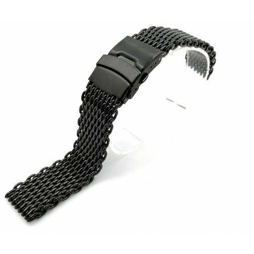 Foto - eses Milánsky ťah so sponou masívny - Čierny, 20 mm