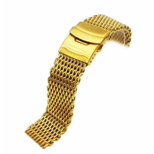 Foto - eses Milánsky ťah so sponou masívny - Zlatý, 22 mm