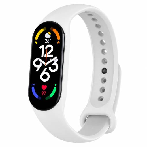 Foto - eses Silikónový remienok pre Xiaomi Mi Band 7 - Biely