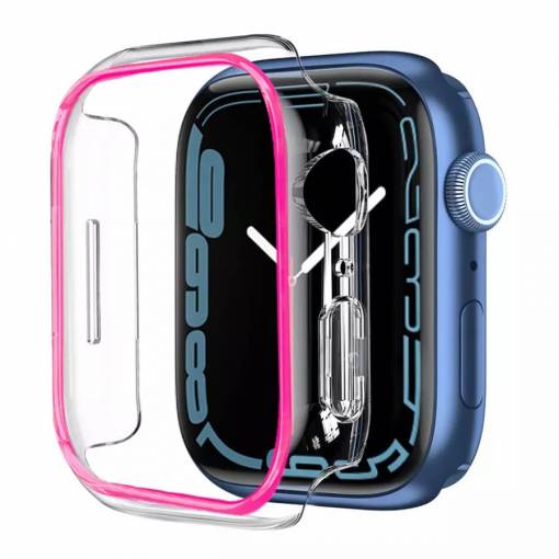 Foto - Ochranný rámček pre Apple Watch - Svietiaci ružový, 41 mm