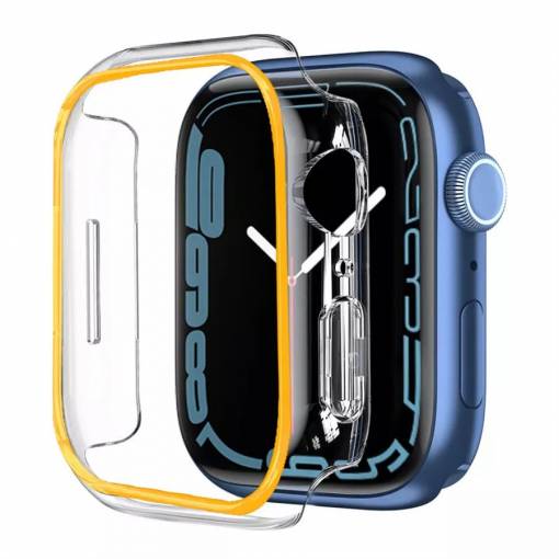 Foto - Ochranný rámček pre Apple Watch - Svietiaci oranžový, 45 mm
