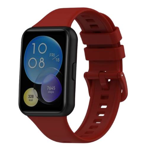 Foto - eses Silikónový remienok pre Huawei watch fit 2 - Tmavo červený