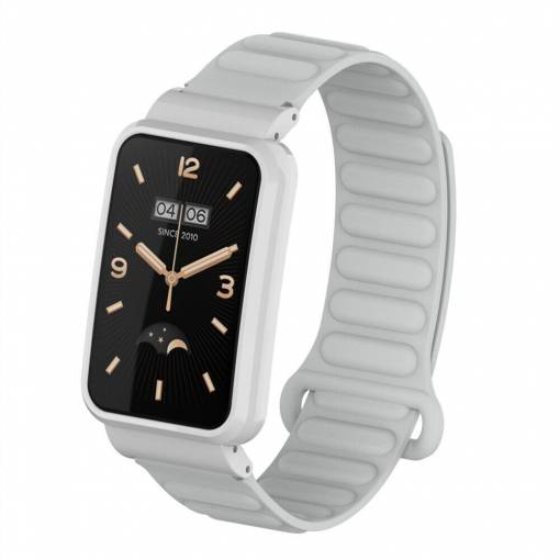 Foto - eses Silikónový magnetický remienok pre Xiaomi Mi Band 7 Pro - Biely