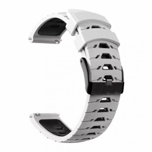 Foto - eses Silikónový vzorkovaný remienok - Bielo čierny, 20 mm