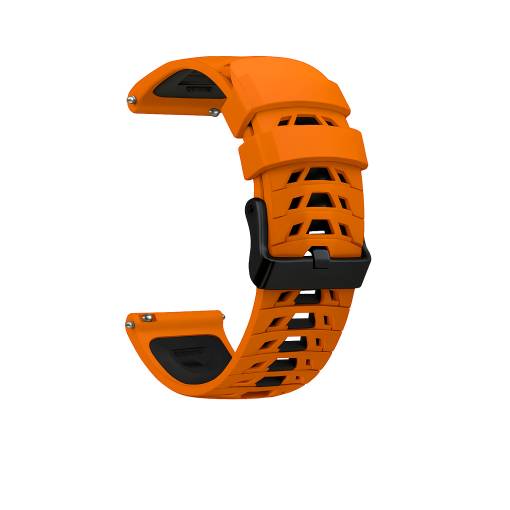 Foto - eses Silikónový vzorkovaný remienok - Oranžovo čierny, 20 mm