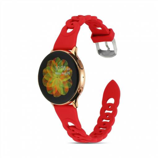 Foto - eses Silikónový remienok splietaný pre Samsung Galaxy Watch 4, 5, 6, 7 - Červený, 20 mm
