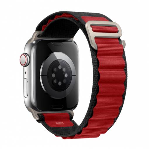 Foto - eses Alpský ťah pre Apple Watch - Červeno čierny, 38mm, 40mm, 41mm