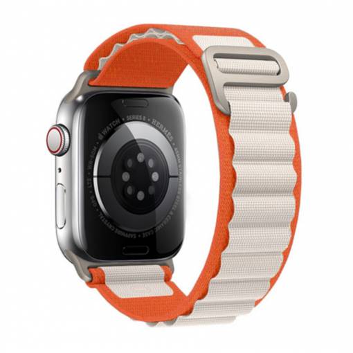 Foto - eses Alpský ťah pre Apple Watch - Béžovo oranžový 42mm, 44mm, 45mm, 49mm