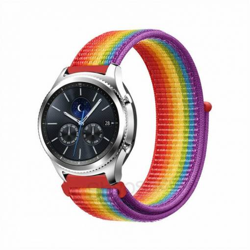 Foto - eses Nylonový remienok na suchý zips - Dúhový, 18 mm